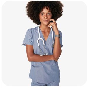 FIGS Light Blue Casma Scrub Top